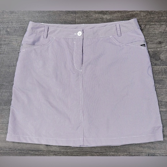 NIVO Golf Skort Lavender & White Gingham Check Back Pleat Size 12 - Picture 1 of 4